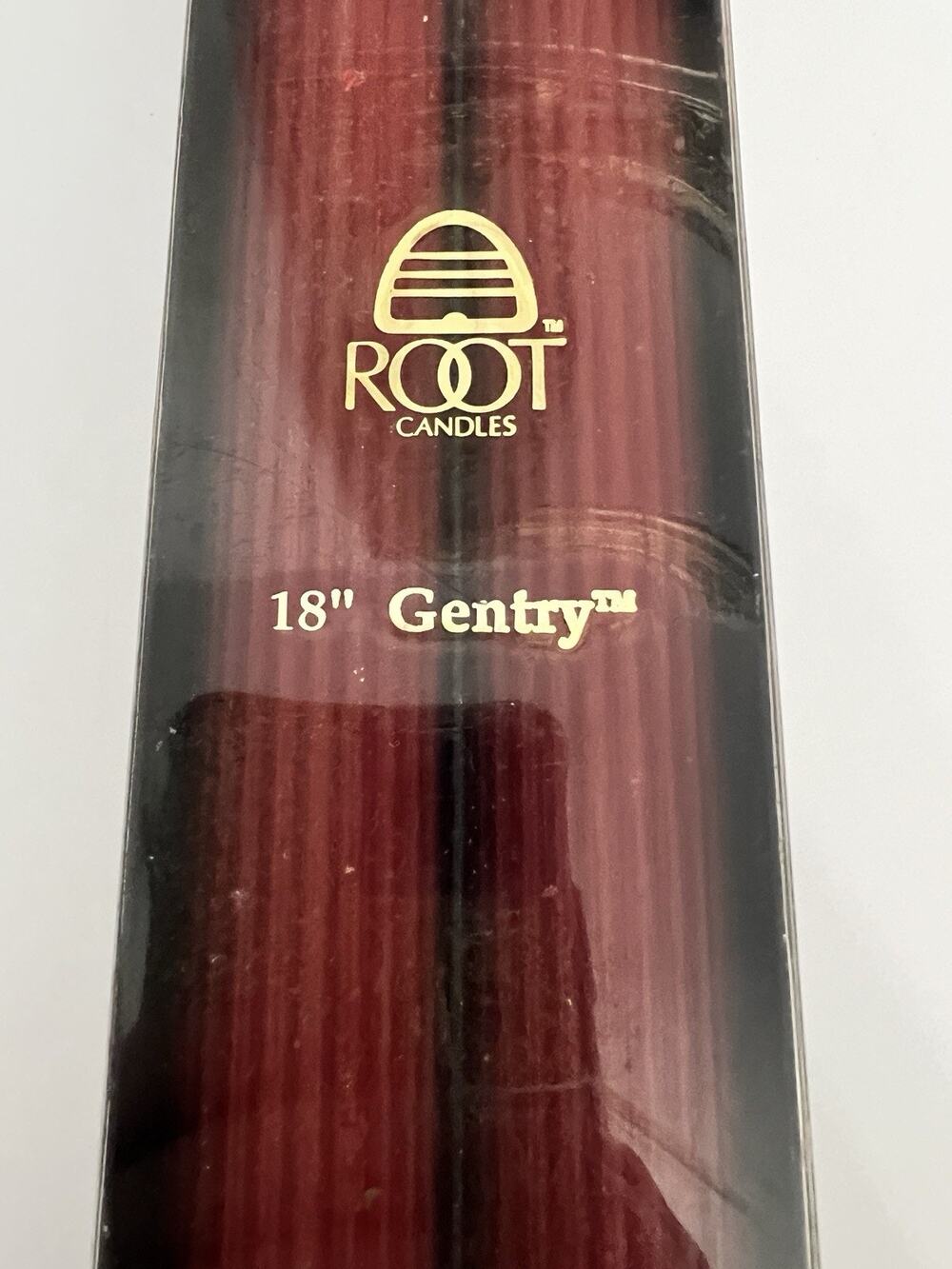 Set of 2 Gentry Root Candles Red 1-1/4” X 18” Vintage New w/ Original Box